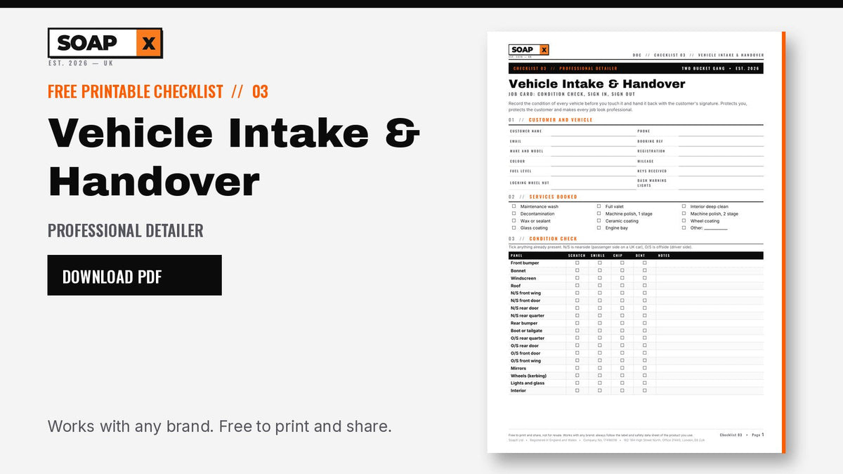 Motar Auto Car Detailing Job Card Template: Free Printable PDF | SoapX